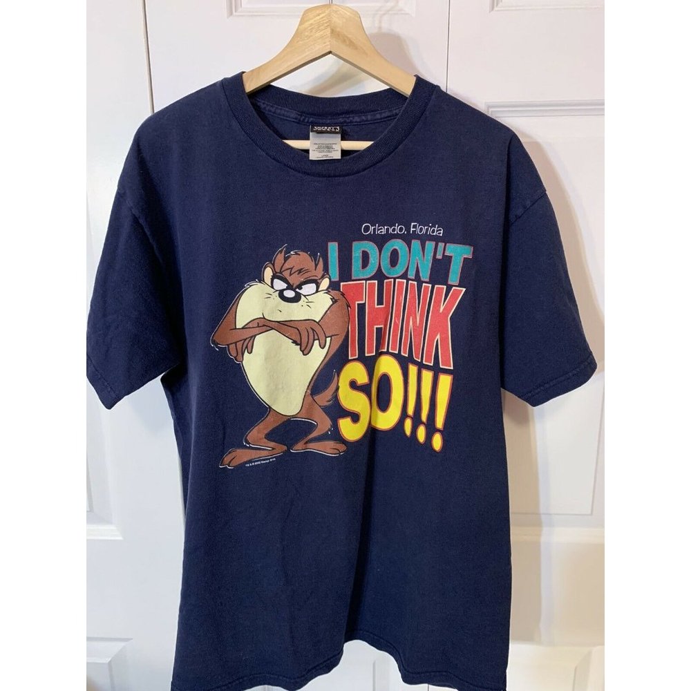 Vtg 2000 Orlando Florida TAZ I Don’t Think SO! Men’s Sz XL T Shirt Sherry’s Best - Picture 4 of 7